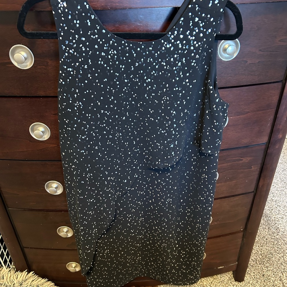 Elegant Black and White Polka Dot Dress